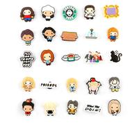Lotsdonxia 25 Pcs Removable Shoe Charms Set - Shoe Accessories Fun Cartoon Characters Colourful Decorations for Friends Lovers Families