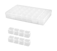 Lotsdonxia 28-Grid Clear Plastic Storage Box - Removable Compartment Organiser for Diamond Art Beads, Jewellery & Small Craft Items