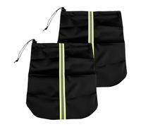 Lotsdonxia 2PCS Black Car Side Mirror Covers, Universal Fit Silver-Coated Fabric Rearview Mirror Protector with Drawstrings - Waterproof Snow Frost Guard