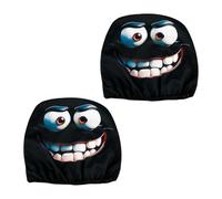 Lotsdonxia 2Pcs Car Headrest Covers - Natural Fiber Auto Seat Protector, Funny Interior Decoration & Universal Fit Accessories