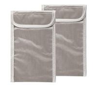 Lotsdonxia 2Pcs Compact EMF Blocking Phone Sleeves, Faraday Bags for Mobile Signal & Radiation Shield, Anti-EMP Security Pouch, Privacy Protection for Daily Use (18.5x11cm) Brown