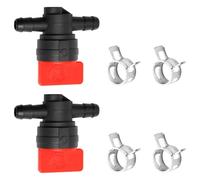 Lotsdonxia 2Pcs Inline Fuel Shut Off Valve with Clamps Universal for Lawn Mowers, Tractors, Snow Blowe