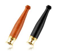 Lotsdonxia 2Pcs Wooden Cigarette Holders, Slim Reusable Simple Filters for Roll-Ups, Ebony & Bloodwood Tar-Reducing Tips, Portable Case for Men & Women (Black & Brown)