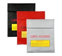 Lotsdonxia 3-Pack Fireproof & Waterproof LiPo Battery Safe Bags (23x18cm) - Multi-Colour PVC Protective Storage Pouches for Documents, Money & Valuables