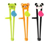 Lotsdonxia 3-Pack Kids Training Chopsticks - Learning Chopsticks Frog, Panda, and Bear Patterns BPA-Free Reusable Chopstick Helpers for Toddlers & Beginners