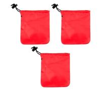 Lotsdonxia 3-Pack Red Waterproof Drawstring Bags, 16.5 x 12.5 cm Small Nylon Storage Pouches for Travel, Beach & Organisation