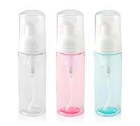 Lotsdonxia 3-Pack Travel Foam Dispenser Set - 60ml Leak-Proof Refillable Bottles, Mini Pump Containers for Hand Soap, Skincare & Hair Mousse