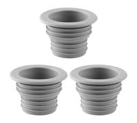 Lotsdonxia 3-Pack Universal Silicone Drain Plugs - Odour-Blocking Pipe Seals for Washing Machines, Bathrooms & Kitchens (Grey)