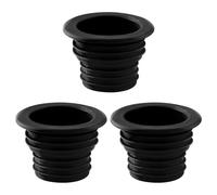 Lotsdonxia 3-Pack Universal Silicone Drain Plugs - Odour-Blocking Pipe Seals for Washing Machines, Bathrooms & Kitchens (Black)