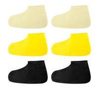 Lotsdonxia 3 Pairs Waterproof Reusable Shoe Covers - Thickened Slip-Resistant Overshoes for Outdoor Hiking, Camping, Cycling, and Rain Protection