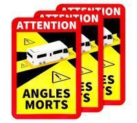 Lotsdonxia 3 Pcs Blind Spot Stickers for Motorhomes Heavy Vehicles UK-Compliant Reflective Angles Morts Stickers Waterproof, Self-Adhesive Warning Decals for Trucks, Buses, Campers (250mm x 175mm)