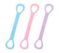 Lotsdonxia 3 Pcs Figure 8 Resistance Bands Set - Silicone Exercise Bands with Non-Slip Handles for Arm, Back & Shoulder Toning, Home Gym Strength Training & Stretching Workouts