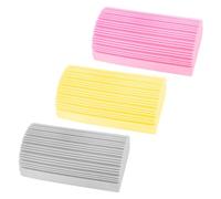 Lotsdonxia 3 Pcs PVA Damp Duster Sponge - Curved Design Reusable Cleaning Brush, Eco-Friendly Dust Absorber for Blinds, Baseboards, Vents and Glass (Grey, Pink, Yellow)