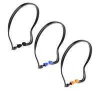 Lotsdonxia 3 Pcs Reusable Noise Cancelling Ear Plugs - Corded Ear Protection for Swimming, Sleep & Work, Soft TPE Silicone with Secure Strap (Orange, Black, Blue)