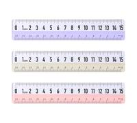 Lotsdonxia 3 Pcs Transparent Plastic Straight Ruler, 15cm, Random Colors - Shatterproof, Precise Measuring Tool for Various Uses