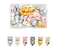 Lotsdonxia 30PCS Cat Push Pins - Decorative Drawing Pins for Wall Maps, Photos, and Bulletin Boards - Cute Multicolor Cat-Themed Push Pins