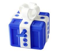 Lotsdonxia 3D Printed Gift Box - 6x6x6cm Annoying Gift Box Fun and Engaging Gift Creative DIY Puzzle Gift Box for Small Jewellery, Toys, Cash, and Surprises (White & Blue)