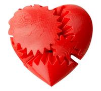 Lotsdonxia 3D Printed Heart Shape Gear Ball Fidget Toy - Dynamic Spinning Motion Stress Relief and Focus Enhancer for Work, Study, and Travel (Red)