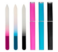 Lotsdonxia 3PCS Colored Cylinder Glass File Easy and Efficient Three-Color Nail File Suitable for Home, Girls, Ladies, Nail Salon（Black, Blue, Red）
