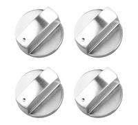 Lotsdonxia 4 Pcs 6MM Universal Gas Stove Knobs - Durable Zinc Alloy Replacement Control Knobs, Rustproof & Easy Fit for Most Cookers (Silver)