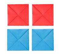 Lotsdonxia 4 Pcs Ddakji Paper Game Set, Traditional Korean Folding Fun - Blue & Red Portable Game for Family Parties & Travel