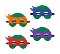 Lotsdonxia 4 Pcs Hero Ninja Turtles Felt Masks for Adults - Multi-Coloured Cosplay & Role Play Accessory Set with Elastic Straps for Halloween Parties