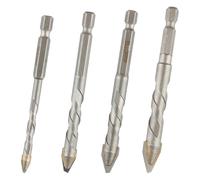 Lotsdonxia 4 Pcs Twist Drill Bit Set - 6/8/10/12mm Alloy Drill Bits High-Strength Eccentric Design for Brick, Plastic, Ceramic, Tile, Cement, and Glass DIY and Professional Use