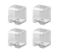 Lotsdonxia 4 Pcs Wall Mounted Toothbrush Holder with Cover - Self Adhesive Dustproof Storage for Electric & Manual Brushes, White Bathroom Organiser