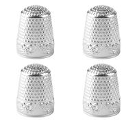 Lotsdonxia 4-Piece Metal Copper Thimbles Set - Durable Finger Protectors for Sewing, Knitting, Quilting & Embroidery | Rust-Resistant, Adjustable Fit Hand Sewing Tools (Silver)