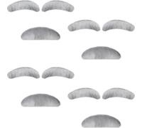 Lotsdonxia 4 Sets Light Grey Old Man Moustache and Eyebrows - Fake Stick-On Fluffy Facial Hair for Grandpa Costume, Cosplay, Halloween Party & Stage Props for Adults & Kids