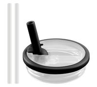 Lotsdonxia 40oz Ice Bar Cup Lid Replacement Thickened Silicone Cup Lids with Straws for Stanley Mugs with Non-Tipping Flip Lid（Black）