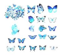 Lotsdonxia 40PCS Vintage Butterfly Sticker Set Features Natural Transparent and Waterproof Decals. It is Ideal for Scrapbooking, Creating Diary Cards, and Doing DIY Craft Projects(Blue)
