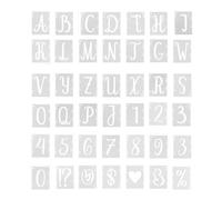 Lotsdonxia 42-Piece 3 Inch Letter & Number Stencils Set, Reusable Plastic Templates for Painting Walls, Crafts & DIY Art Projects - Farmhouse Calligraphy Font