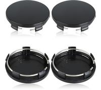 Lotsdonxia 4Pcs 60mm Black ABS Hub Centre Caps, Universal Car Wheel Center Cover Replacement for Most Models, Durable Snap-On Design