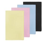 Lotsdonxia 4PCS Large Silver Polishing Cloths 25x32cm - Reusable Soft Jewellery Cleaning Kit for Gold, Silver & Platinum (Dark Gray, Pink, Yellow, Blue)