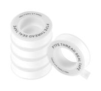 Lotsdonxia 5-Pack PTFE Thread Seal Tape - 12mm x 15m Professional Grade Plumbers Tape, Leak Prevention Sealant Tool for Pipe Fittings, Shower Heads & Plumbing Connections (0.1mm Thickness)