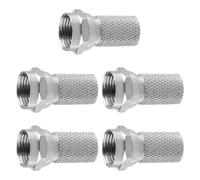 Lotsdonxia 5-Pack Waterproof F Plug Connectors for Satellite TV - Micro Screw/Twist On Design, Weatherproof RG6 Coaxial Cable Connectors for Sky HD, Virgin Media and Freesat