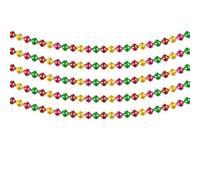Lotsdonxia 5 Pcs Christmas Foil Garland Swirl Decorations - Metallic Colorful Tinsel Streamers for Ceiling Hanging, Xmas Party, Wedding, Birthday, and New Year Festive Event Ornaments