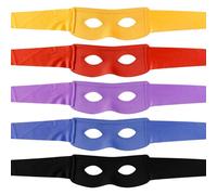 Lotsdonxia 5 Pcs Ninja Superhero Face Masks, Adjustable Half Eye Mask Set for Halloween, Cosplay & Parties (Red, Blue, Yellow, Purple, Black)