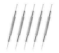 Lotsdonxia 5 Pcs Professional Spring Bar Tool - Double Ended Watch Strap and Bracelet Remover with 1.4mm Fork & 0.8mm Pin, Micro-Adjustment, Scratch-Free Repair for Buckles and Drilled Lugs