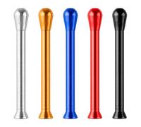 Lotsdonxia 5 Pcs Straw, Multi-Color Metal Portable Pipe (Red, Gold, Blue, Black, White)