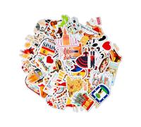 Lotsdonxia 50 Pcs Spain Stickers Pack - Spanish Famous Architecture Waterproof Decals for Water Bottles, Laptops, Journals & Scrapbooks, Spanish Theme Party Supplies for Teens and Kids Decorations