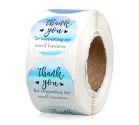 Lotsdonxia 500 PCS Rainbow Holographic Thank You Stickers - Durable & Removable 2.5cm Diameter Self-Adhesive Labels for Small Business Gifts, Packaging & Retail