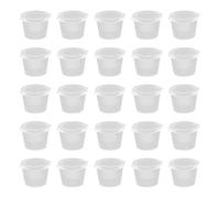Lotsdonxia 50Pcs Leakproof 1oz Sauce Pots with Snap-Fit Lids, Stackable Mini Condiment Containers for Dips, Salads, Plastic Tubs for Picnics & Catering