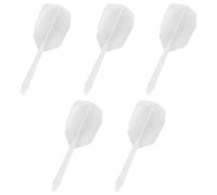 Lotsdonxia 5PCS Soft, Shatter-Resistant White Dart Tail Blade One-Piece Transparent Tail Blade for Added Balance Suitable for Use on Indoor Targets to Reduce Drag