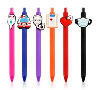 Lotsdonxia 6-Pack Cute Nurse Pens - Nurse Accessories 0.5mm Retractable Rollerball Pens for Medical Professionals, Students & Office Use