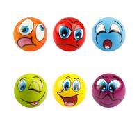 Lotsdonxia 6-Pack Smiley Face Stress Balls, 6.3cm Foam Squeeze Fidget Toy Set for Stress Relief & Sensory Play - Multi-Colour for Kids & Adults