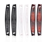 Lotsdonxia 6 Pcs Banana Hair Clips Classic Retro Style Hair Comb for Styling Long Thick Hair Casual Occasions Non-Slip Design for A Secure Hold (White+Black+Brown)