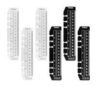 Lotsdonxia 6 Pcs Journal Rulers, Universal 6-Hole Binder Bookmark with Dual Scales, Clear and Black PVC Measuring Tools for Planners, Notebooks and Organisers (A6)