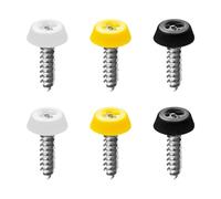 Lotsdonxia 6 Pcs Number Plate Screws Kit - Rustproof Oversized Plastic Top Bolts, MOT Compliant, Secure Fit for Cars, Motorbikes and Vans